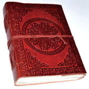 5″ x 7″ Celtic Mandala leather blank book w/cord