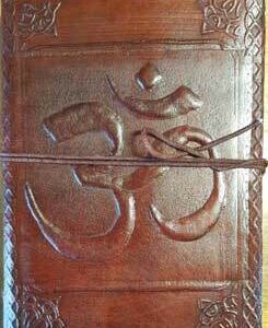 5″ x 7″ Om leather blank book w/ cord