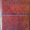 5″ x 7″ Pentagram leather blank book w/cord