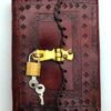 Embossed leather blank book w/ key Embossed leather blank book w/ key