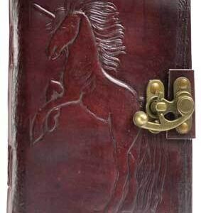 Unicorn leather blank book w/ latch