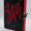 red Dragon leather blank book w/ latch red Dragon leather blank book w/ latch