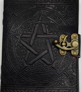 5″ x 7″ Black Pentagram leather w/ latch