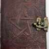 5″ x 7″ Brown Pentagram leather w/ latch