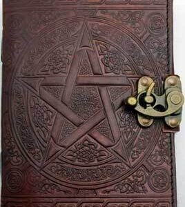 5″ x 7″ Brown Pentagram leather w/ latch