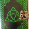 black/ green Triquetra leather blank book w/ latch black/ green Triquetra leather blank book w/ latch