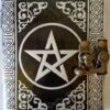 black/ silver Pentagram leather blank book w/ latch black/ silver Pentagram leather blank book w/ latch