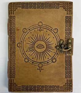 5″ x 7″ Moon Phase Embossed leather w/ latch
