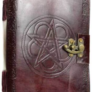 Pentagram leather blank book w/ latch