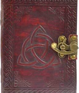 Triquetra leather blank book w/ latch