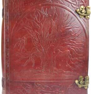 10″ x 13″ Tree leather blank book w/ latch