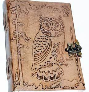 5″ x 7″ Owl in Jungle leather w/ Latch