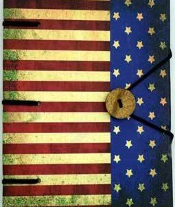 American Flag journal 4 1/2″ x 6 1/2″ handmade parchment (hc)