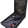Steampunk Pen with Black & Amaranth Ink calligraphy set Steampunk Pen with Black & Amaranth Ink calligraphy set