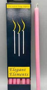 10″ Pink chime candle 6 pack