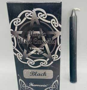 1/2″ dia 5″ long Black chime candle 20 pack
