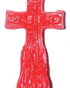 4 1/2″ Crucifix Red candle