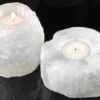 White Tower Selenite tealight candle holder White Tower Selenite tealight candle holder