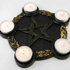 Pentagram Candle Holder altar plate