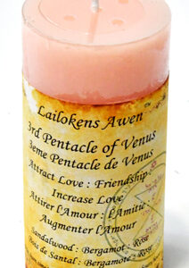 4″ 3rd Pentacle of Venus scented Lailokens Awen candle