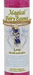Love Pillar Candle with Fairy Dust Necklace 6 1/2″ tall