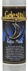 Celtic Moon pillar candle with Ritual Necklace