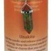Energy pillar candle with Unkite pendant