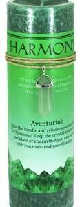 Harmony pillar candle with Aventurine pendant
