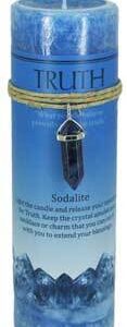 Truth pillar candle with Sodalite pendant