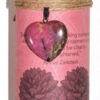 Clarity pillar candle with Rhodonite heart Clarity pillar candle with Rhodonite heart