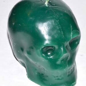 Green Skull Candle 3 1/2″
