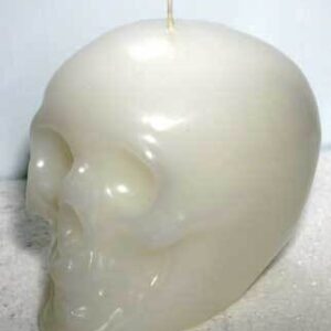 White Skull Candle 3 1/2″