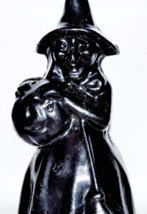 8″ Black Witch candle