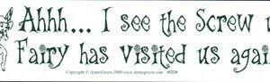AHH… I See The Screw-up Fairy Has Visited Us Again bumper sticker