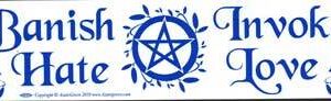 Banish Hate (Pentagram) Invoke Love bumper sticker
