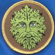 Green Man iron-on patch 3″