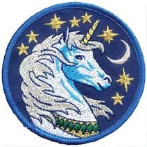 Unicorn iron-on patch 3″