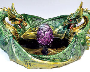 4 1/4″ Double Dragon ashtray/incense burner