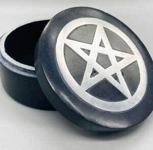 4″ Pentagram inlay soapstone black box