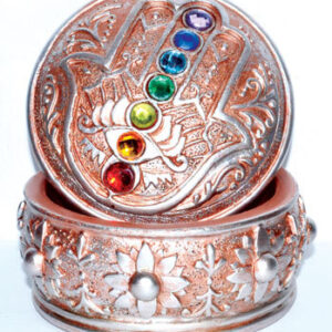 3″ Hamsa W Chakra Stones box
