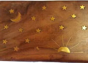 4″ x 6″ Stars & Moon Brass Inlay Box