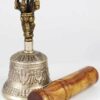 Bronze Tibetan Hand Bell & Puja Stick 5″ Bronze Tibetan Hand Bell & Puja Stick 5″
