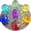 55mm 7 Chakra Flower of Life set gazing balls 55mm 7 Chakra Flower of Life set gazing balls