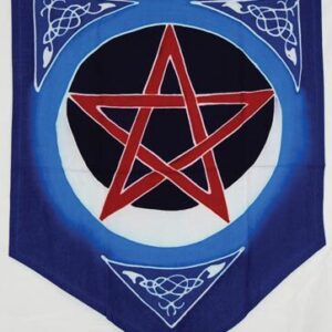 Pentacle Moon Pennant 18″ x 16″