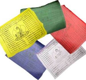 Tibetan Buddha prayer flag 8″ x 9 1/2″