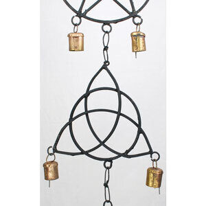 Pentagram, Triquetra, Solomon’s Seal wind chime 5″