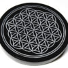 4″ Obsidian, Black Flower of Life altar tile 4″ Obsidian, Black Flower of Life altar tile