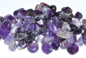 1 lb Amethyst tumbled chips 7-9mm