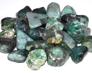 1 lb Emerald tumbled chips 6-9mm