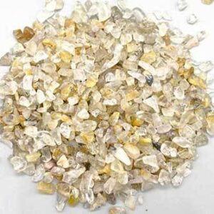 1 lb Quartz, Rutilated tumbled chips 8-12mm